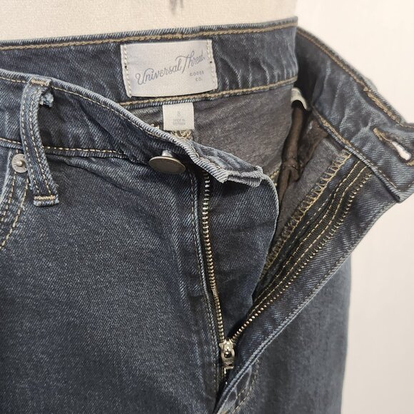 Universal Thread Women's Size 8 High-Rise Denim Pockets Midi Skirt Black Wash - Picture 6 of 14